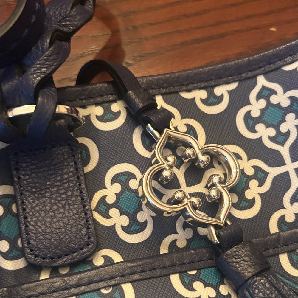 Brighton Navy and Cream Patterned Tote - Picture 5 of 16